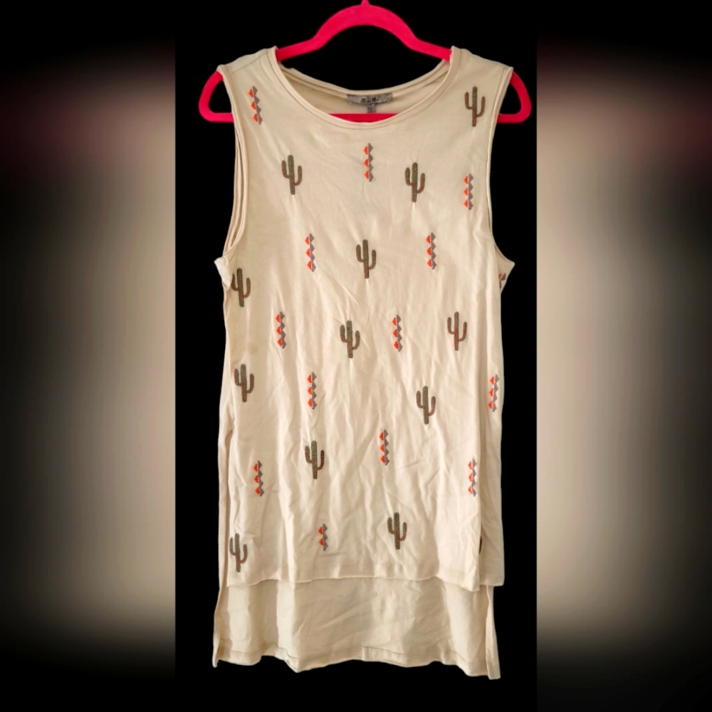 Miss Me Beige Cactus Tank Top